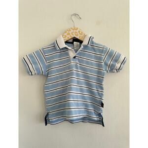 T.F. Laurence Toddler Boys Blue White Striped Polo | Size 3T